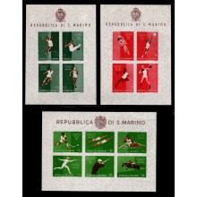 1960 - San Marino - AFA 653-55 - Frimærker, miniark - Olympiaden i Rom - Komplet sæt - Postfrisk.